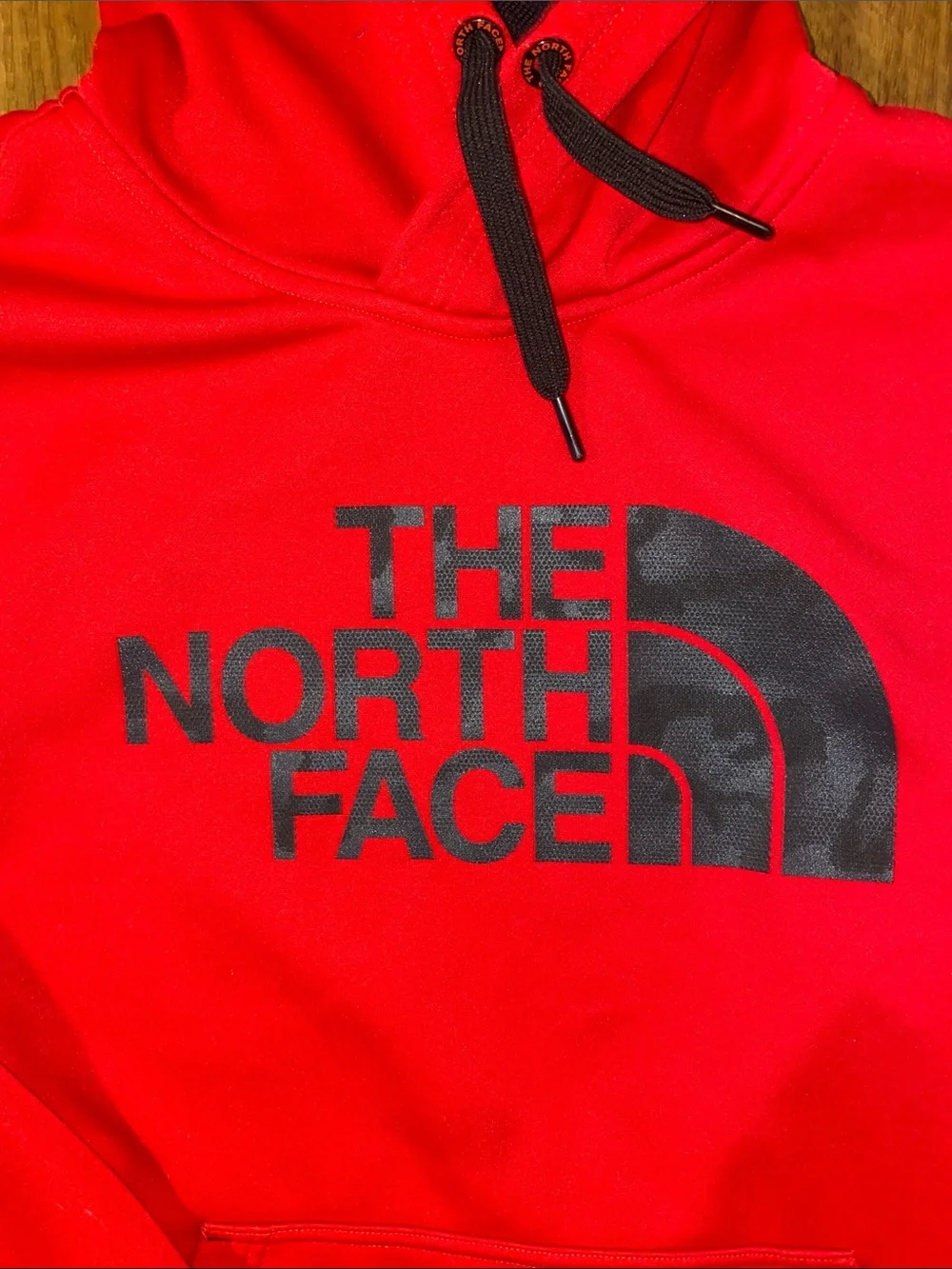 The North Face Men's Pullover Hoodie - Bright Red. Size small.